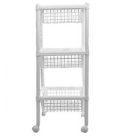 Carro verdulero plastico Blanco 3 canastos 45x31x72 cm Rimax