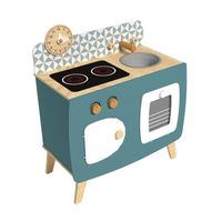 Cocina De Madera Azul + Accesorios 59x32x66cm Gamepower