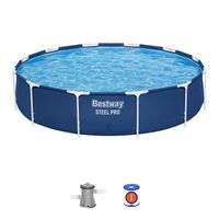 Piscina Bestway Redonda Steel Pro con filtro 3.66MX76Cm Azul