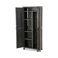 Armario Closet Plástico Grande Multiuso Negro 68x39x171,5 cm