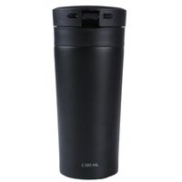 Mug Acero Inoxidable Tapa Con Pulsador y Antideslizante 380ml Negro