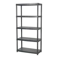 Estante Repisa Rack Plastico 5 Niveles 85X40X185Cm Negro Ram