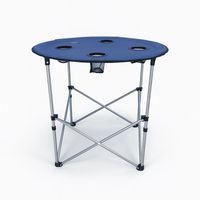 Mesa Plegable Camping Serengeti con Posavasos Azul Nat Geo
