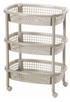 Carro verdulero plastico Oval Taupe 3 canastos Rimax