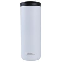 Mug Acero Inoxidable Tapa Flip Antideslizante 500ml Blanco