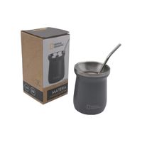 Matera Acero Inoxidable con Bombilla 230ml Gris