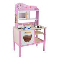Cocina De Madera Rosada + Accesorios 55X35X84 Cms Gamepower