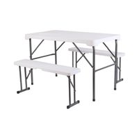 Set Mesa Y Bancos Plegables 113x68.5x73Cm Blanca Northwest