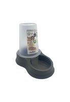 Dispensador Mascota Agua y Comida 0,65 L Negro Plastiken