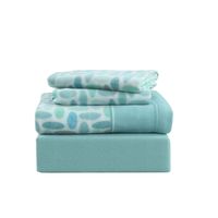 JUEGO SABANAS DE POLAR ESTAMPADAS TURQUESA 1,5P