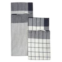 SET DE 3 PAÑOS DE COCINA TEJIDO 100%ALGODON NEGRO