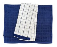 SET DE 2 PAÑOS DE COCINA TEJIDO AZUL