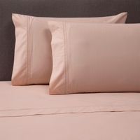 JUEGO DE SABANAS 100% ALGODÓN 200 HILOS ROSADO LISAS SUPER KING
