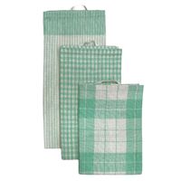 SET DE 3 PAÑOS DE COCINA 100%ALGODON VERDE