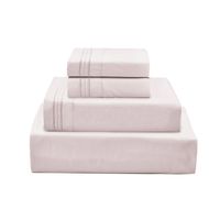 JUEGO DE SABANAS 100% ALGODÓN 200 HILOS PALO ROSA LISAS  1P