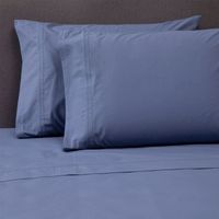 JUEGO DE SABANAS 100% ALGODÓN 200 HILOS AZUL LISAS SKING