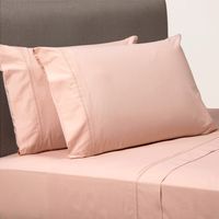 JUEGO DE SABANAS 100% ALGODÓN 200 HILOS ROSADO LISAS KING