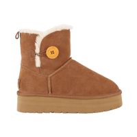 Bota Mujer Bamers Blast Button Cuero Caramelo