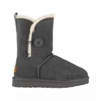 Botas Mujer Bamers Blast Button Cuero Gris Oscuro