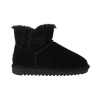 Botas Mujer Cuero Blast Button Short Negro Bamers