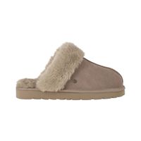 Pantuflas Mujer Cuero Fur Ii Taupe Bamers