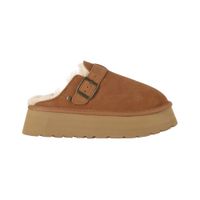 Zuecos Mujer Cuero Ravelo Caramel Plataforma Bamers