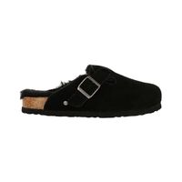 Pantufla Mujer  Bamers Classic Fur Cuero Negro