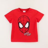 Polera Manga Corta Niño Rojo Spiderman Face Marvel
