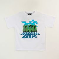 Polera Manga Corta Niño Blanco Creepers Boom Minecraft
