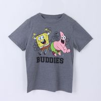 Polera Manga Corta Niño Gris Buddies Bob Esponja