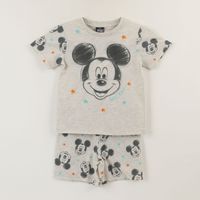 Pijama Manga Corta Niño Gris Estrellas Mickey Disney
