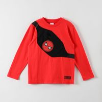 Polera Manga Larga Niño Spiderman Logo Banano Rojo Marvel
