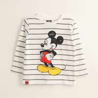 Polera Manga Larga Niño Mickey Lineas Blanco Disney