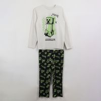 Pijama Manga Larga Niño Gris Creeper Minecraft