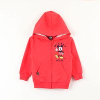 Poleron Abierto Niño Mickey Logo Espalda Rojo Disney