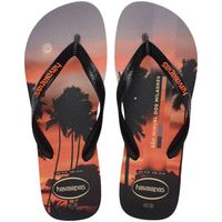 Sandalia Hombre Top Surfer Negro Naranja Atardecer Havaianas