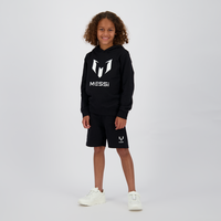 Poleron Cerrado Con Gorro Niño Logo Negro Messi