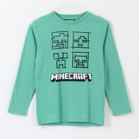 Polera Manga Larga Niño Personajes Verde Minecraft