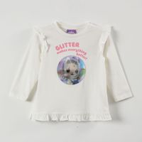 Polera Manga Larga Niña Glitter Makes Beige Gabby Doll House