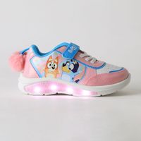 Zapatilla Luces Niña Velcro Pompón Rosado Bingo & Bluey