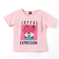 Polera Manga Corta Niña Joyful Expresion Minnie Rosado Disney