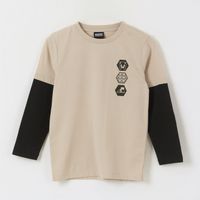 Polera Doble Manga Niño Back Print Beige Sonic