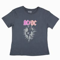 Polera Mujer Angus Guitar Gris AC/DC