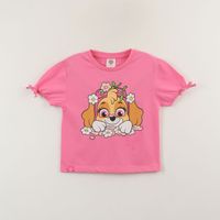 Polera Manga Corta Niña Rosado Skye & Flowers Paw Patrol