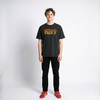 Polera Manga Corta Hombre Logo Negro Kiss