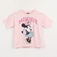 Polera Manga Corta Niña Rosado Personaje Minnie Disney