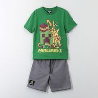 Conjunto Niño Verde Short Cordón Creeper Minecraft