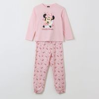 Pijama Manga Larga Niña Cinta Minnie Mouse Rosado Disney