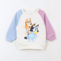 Polerón Cerrado Niña Mangas Bicolor Blanco Bingo & Bluey