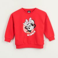 Polerón Cerrado Niña Rojo Cara Minnie Disney